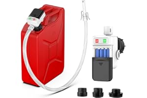 TINRIEF Fuel Transfer Pump with Auto Stop Sensor Overfill Protection, 3.2 GPM Portable Automatic Fuel Transfer Pump Kit with 4 Tank Adapter, Portable Gas Pump for Oil, Diesel, Gasoline Black