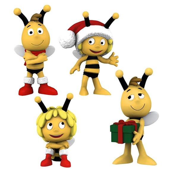 Schleich Auswahl Spiel-Figuren | Biene Maja | Maja und ihre Freunde 27006, Biene Maja Schleich:Weihnachts-Set