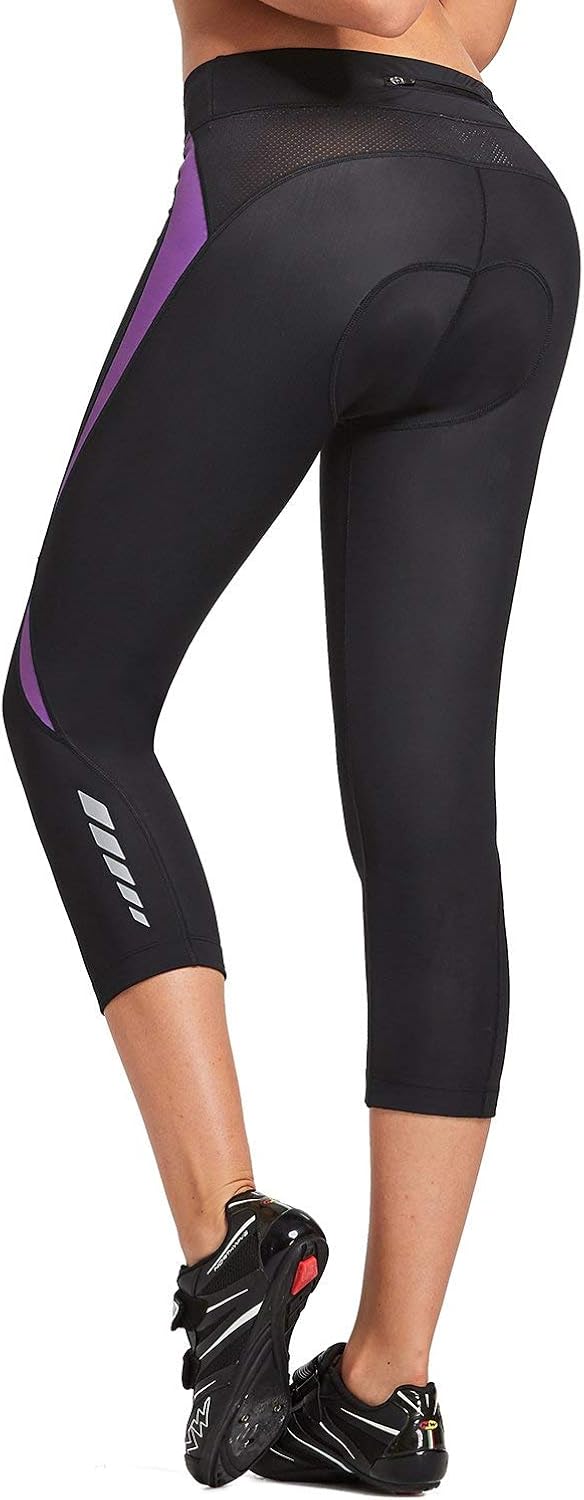 BALEAF Women's 3D Padded Gel Cycling Pants Bike Shorts 3/4 Tights Capris UPF 50+Breathable Quick Dry Lightweight Pocket : Clothing