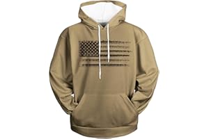 H HYFOL Graphic Hoodies for Men USA Flag American Patriotic Long Sleeve Pocket Pullover Sweatshirts