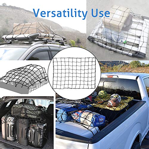 WUPP Cargo Net for Pickup Truck Bed, Heavy Duty 3'x 4' Elastic Cargo