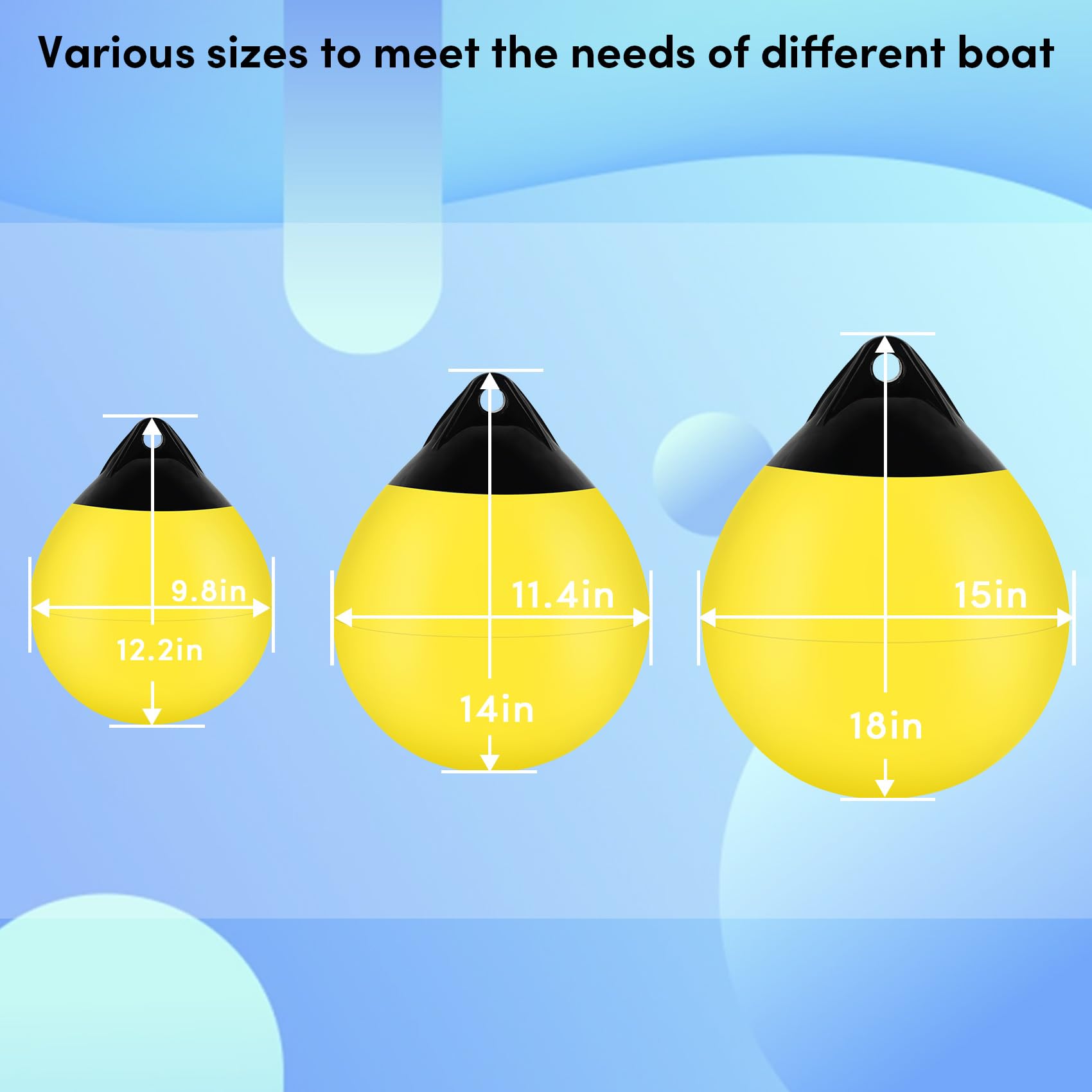 YLVERX Pair Of Boat Mooring Buoys, Marine Grade Inflatable Vinyl - View #11