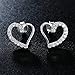 AoedeJ Open Heart Stud Earrings 925 Sterling Silver Earrings Inlay CZ Stone Girls and Women Earrings (Heart style 3)