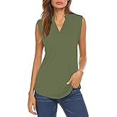 Halife Women's Sleeveless Floral Print V Neck Tunic Tank Tops Blouse Shirts