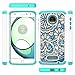 LEEGU Case for Moto Z Play Droid,Shock Absorption Dual Layer Heavy Duty Protective Silicone Plastic Cover Case for Motorola Moto Z Play Droid - Blue Flower