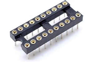 Oiyagai 20 Pcs DIP IC Socket Adaptor, 2.54mm Pitch, 20 Pin Round Hole Soldering Socket, PCB Board Socket for DIP IC, DIY Electronics, Repair Projects