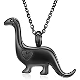 constantlife Cremation Jewelry for Ashes for Women Men Stainless Steel Urn Necklace Personality Dinosaur Pendant Keepsake Human Pet Memorial Gift