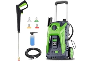 ALAINTOOL Electric Pressure Washer 4800PSI-Max 2.9GPM Electric Power Washer with 25 Foot Hose, 16.4 Foot Power Cord, Soap Tank Car Wash Machine Green Ideal Cleaning for Patio