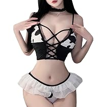 SNOMYRS Womens Sexy Maid Cosplay Lingerie Kawaii Lolita Milk Cow ...