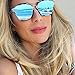 SojoS Square Fashion Women Mirrored Lens Abstract Sunglasses SJ2003 With White Frame/Silver Lens