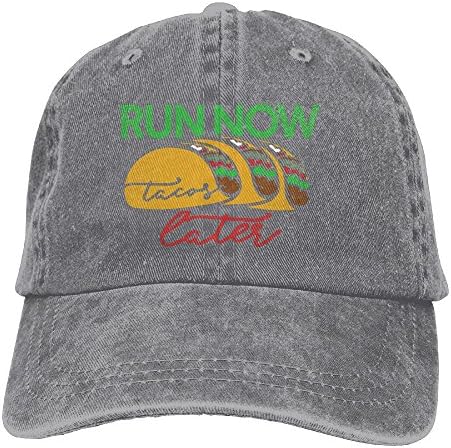 JTCY Run Now Tacos Later Plain Washed Dad Solid Cotton Polo Style Baseball Cap Hat Ash