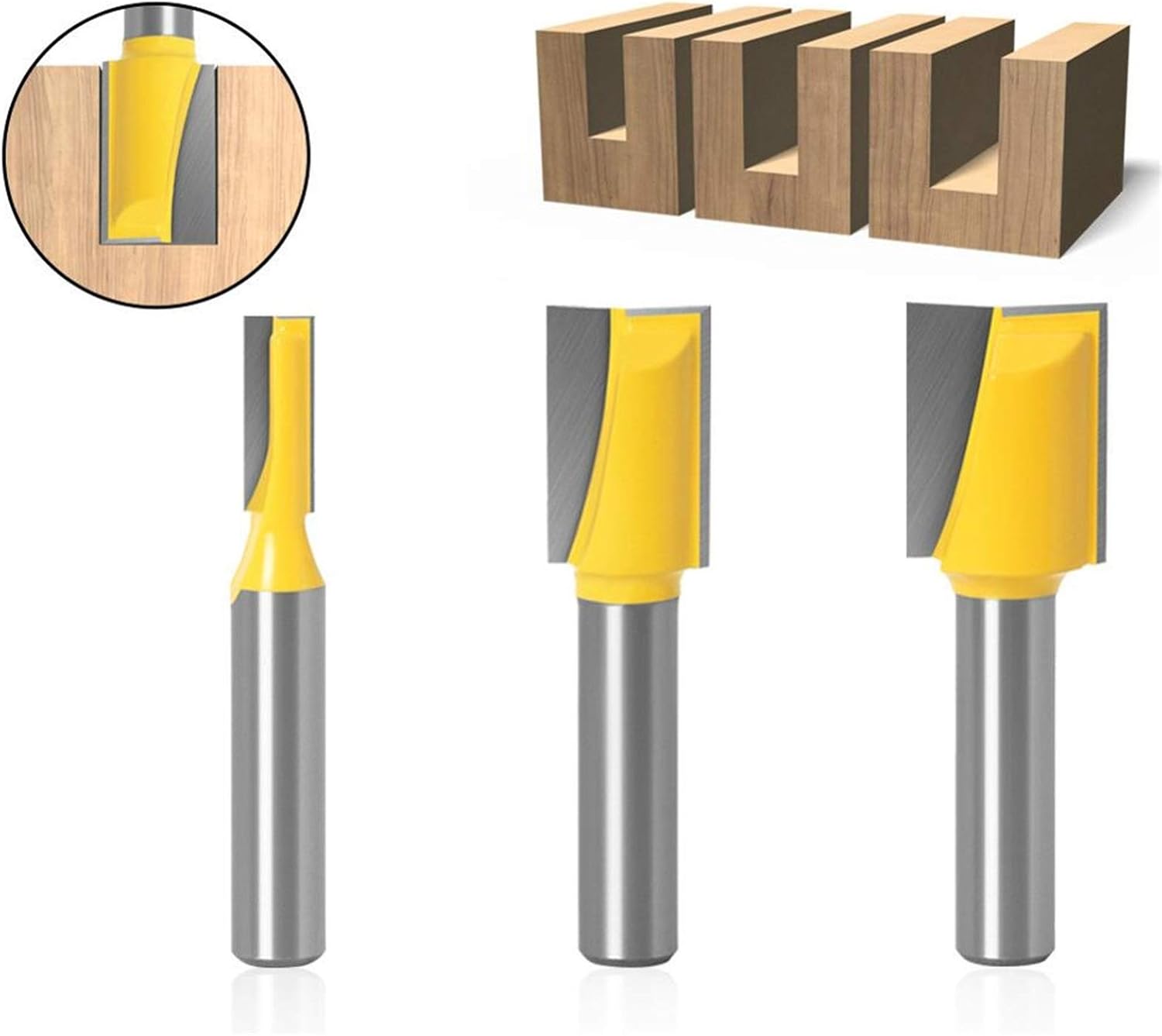 Precisely machined Durable Router Bits 8mm" Shank Long Cleaning Bottom