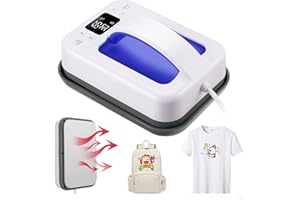 SIHANM Heat Press - 7" x 5" Heat Press Machine for T Shirts and HTV Vinyl Projects Portable Easy Iron Press Fast Even Heat Small Heat Transfer Machine for Beginners DIY Lover with Transfer Paper (Blue)