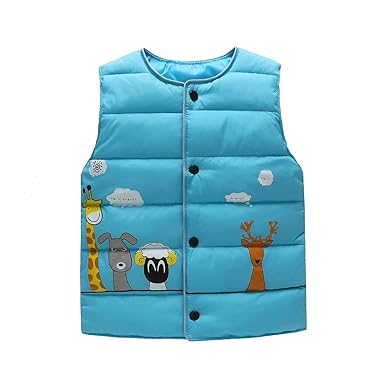 HAOKTY Kinder Mädchen Daunenweste Winter Steppweste Mantel Winterjacke Niedlich Weste