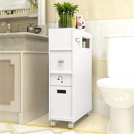 MOODSC Aseo lateral del gabinete Gabinete de baño estante de suelo para