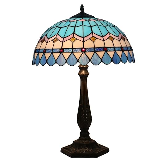 Odziezet Lampada Da Comodino Tiffany Vintage Pastorali Luce Vetro Macchiato Lampada Da Tavolo Illuminizione Da Letto 002 16 Pollici