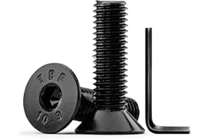 KONGKI M6 x 25mm Flat Socket Head Screws 20Pcs, Alloy Steel Countersunk Bolts, Full Thread (with Hex Spanne)