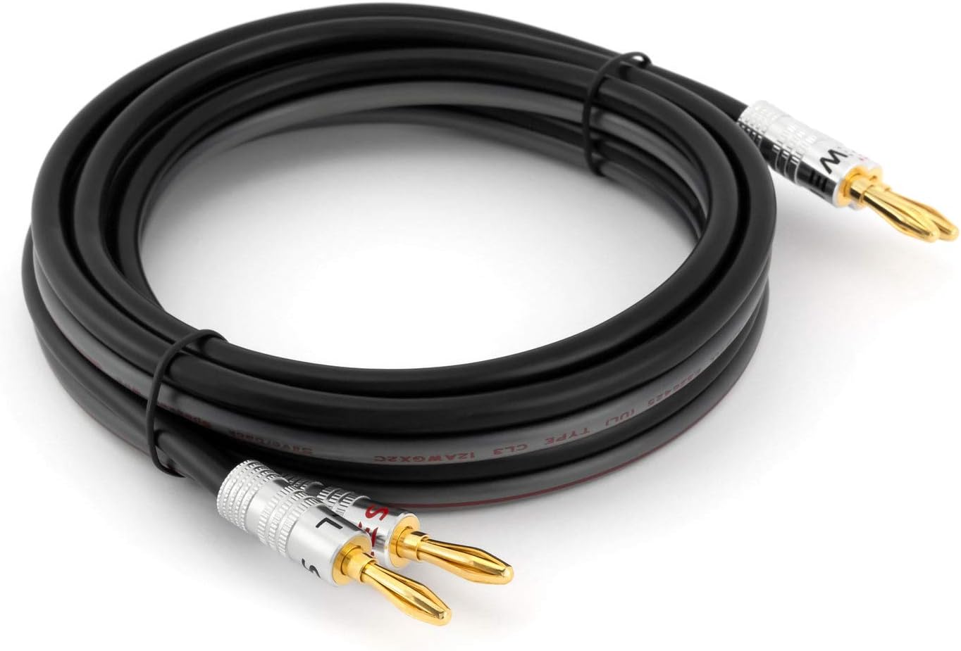 Silverback 12 AWG 259 Strand Speaker Wire with Banana Plugs, 6 Feet: Home Audio & Theater