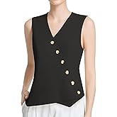 CFRTMTBB Vest for Women Sleeveless V Neck Button Up Asymmetrical Hem Work Office Business Blazer Suit Vest Waistcoat