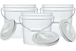 House Naturals 2 Gallon Food Grade, BPA Free, Made in USA Bucket with Screw On Lid (Pack of 3)