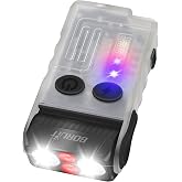 BORUIT V20 Small Flashlight with Clip, Magnetic, 180&deg; Swivel | Red/ Green/ RGB Light, USB C Rechargeable,110dB Buzzer,with Two Lampshades, Lanyard, Mini Size for Keychain,Camping,Travel