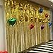 Foil Fringe-Backdrop-12FTX8FT-Gold Tinsel Metallic Fringe Curtains Shinny Party Accessory(Pack of 4) (Gold)