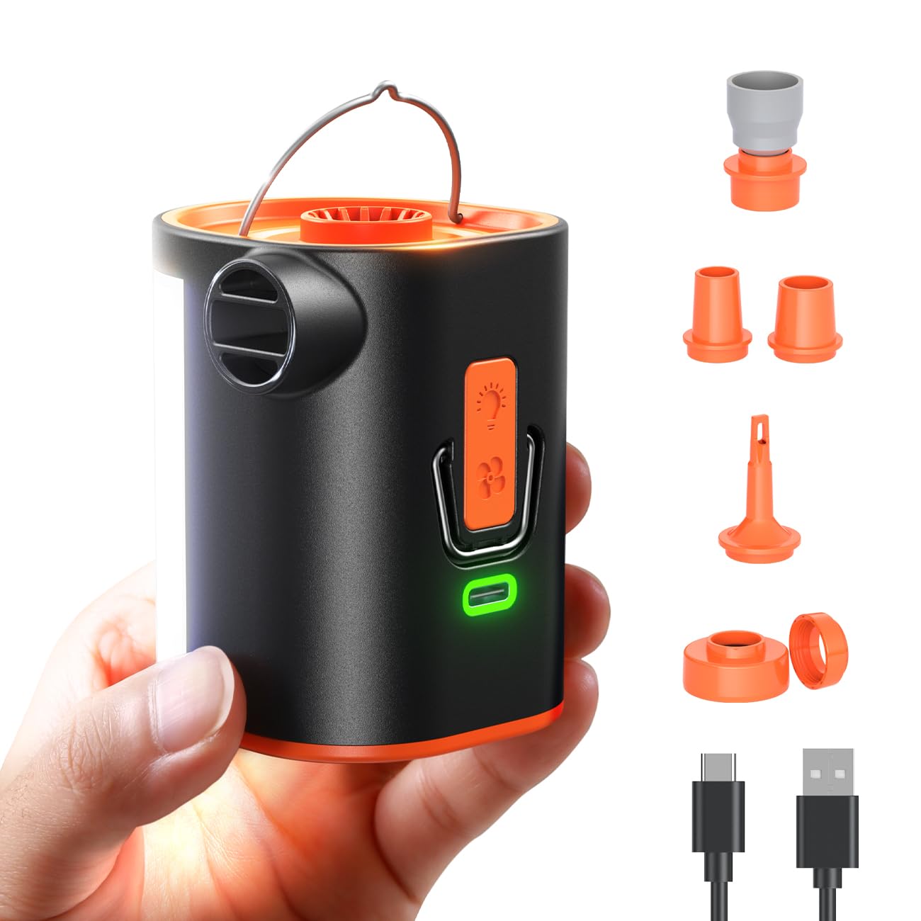 Photo 1 of JOYROOM Air Pump for Inflatables with 3600 mAh Battery & Camping Light, 4.8kPa Ultra-Fast and Mini Electric Portable Air Pump, Inflate Deflate for Pool Floats, Vacuum Storage Bags, Camping Bed