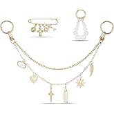 DoDoBeads 4-in-1 Bag Charms Set, Elegant Gold Purse Charms with Pearl Beads, Shell Pendant, and Safety Pin, Handbag Charm
