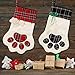 Jetec 2 Pieces 17.7 Inch Christmas Pet Stockings Cat Dog Paw Pattern Buffalo Plaid Fireplace Hanging Stockings for Christmas Fireplace Tree Decoration(Red and Green)