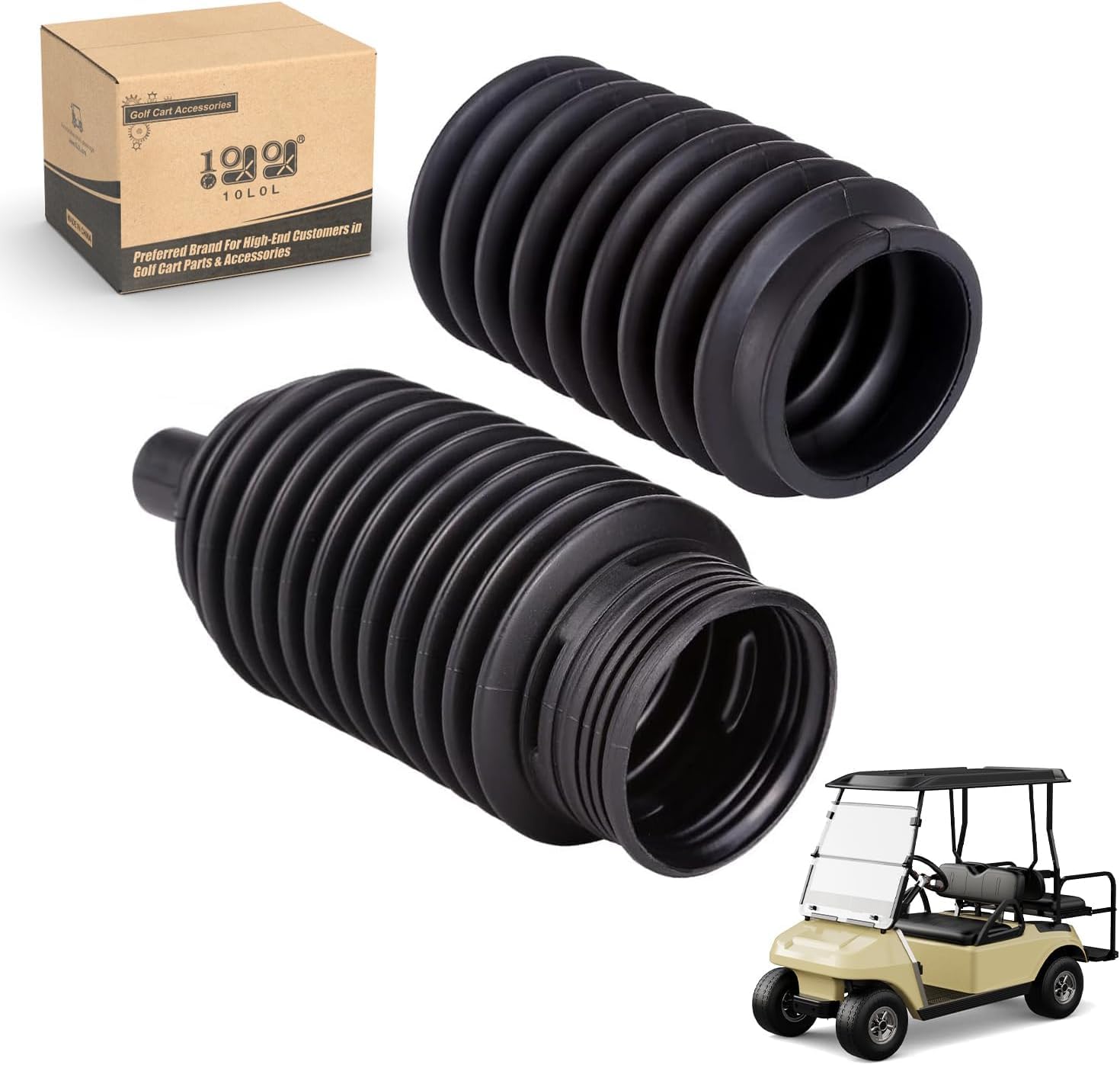 10L0L Golf Carts Steering Bellow Dust Seals, Driver & Passenger Combo for Club Car DS 1997-Up OEM# 101880001 1013035