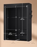 SONGMICS Fabric Wardrobe 45 x 127 x 176 cm with 2 Hanging Compartments view 6