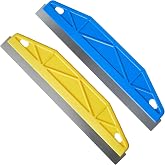 QIEOTE Painter's Trim Guard 12 Inch Paint Shield for Trim, 2 Pcs Painting Edger Tool for Walls, Professional Paint Cutting Edge Tool for Precise Trimming(Yellow+Blue)