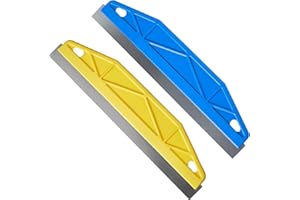 QIEOTE Painter's Trim Guard 12 Inch Paint Shield for Trim, 2 Pcs Painting Edger Tool for Walls, Professional Paint Cutting Edge Tool for Precise Trimming(Yellow+Blue)