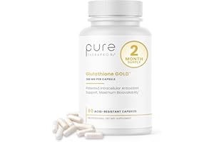 PURE THERAPRO RX S-Acetyl Glutathione GOLD 300mg PER Capsule - 60 DRcaps "Acid-Resistant" | Extra-Strength | Patented Acetylated Form of Glutathione (Emothion®) | Pharmaceutical Grade | Free-of Harmful Stearates
