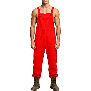 WWPPAION Bib Overalls Men Big And Tall Corduroy Overalls Workwear Fashion Casual Jumpsuit Adjujstable Strap Romper Coverall