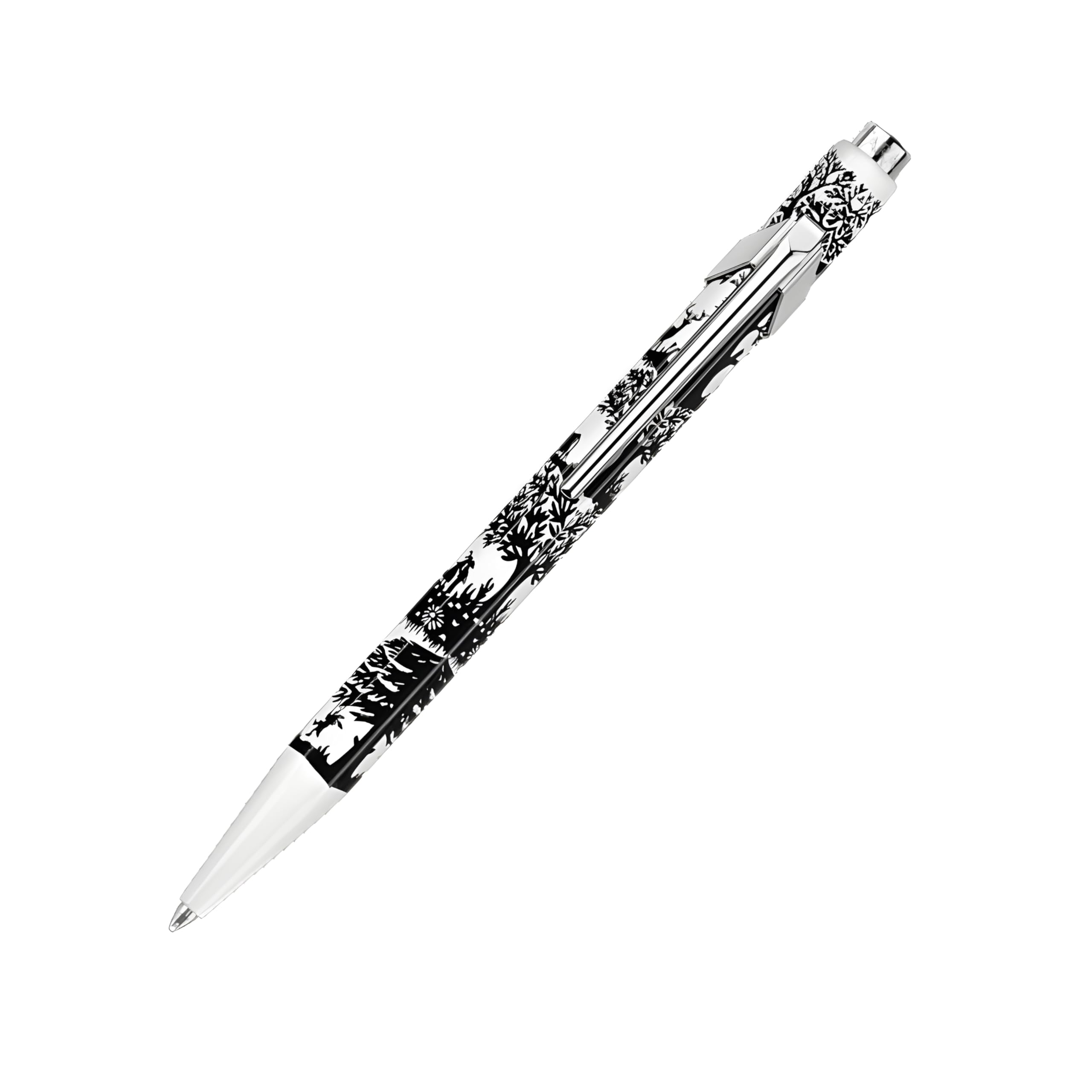 Caran Dache Ballpoint Pen, Decoupage Motif with Blue Medium Cartridge