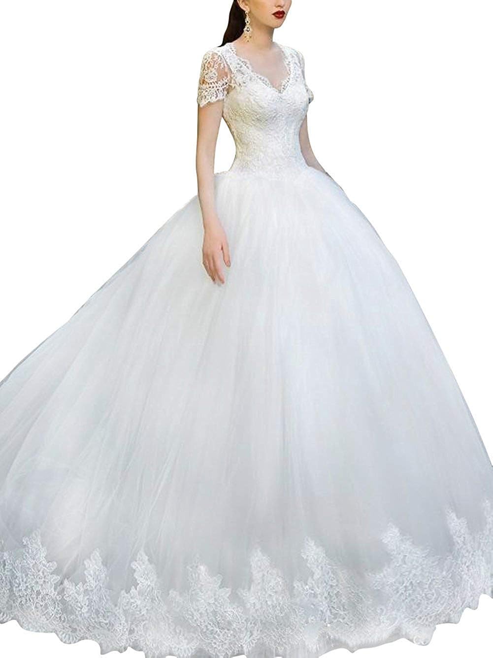 short white dress with train