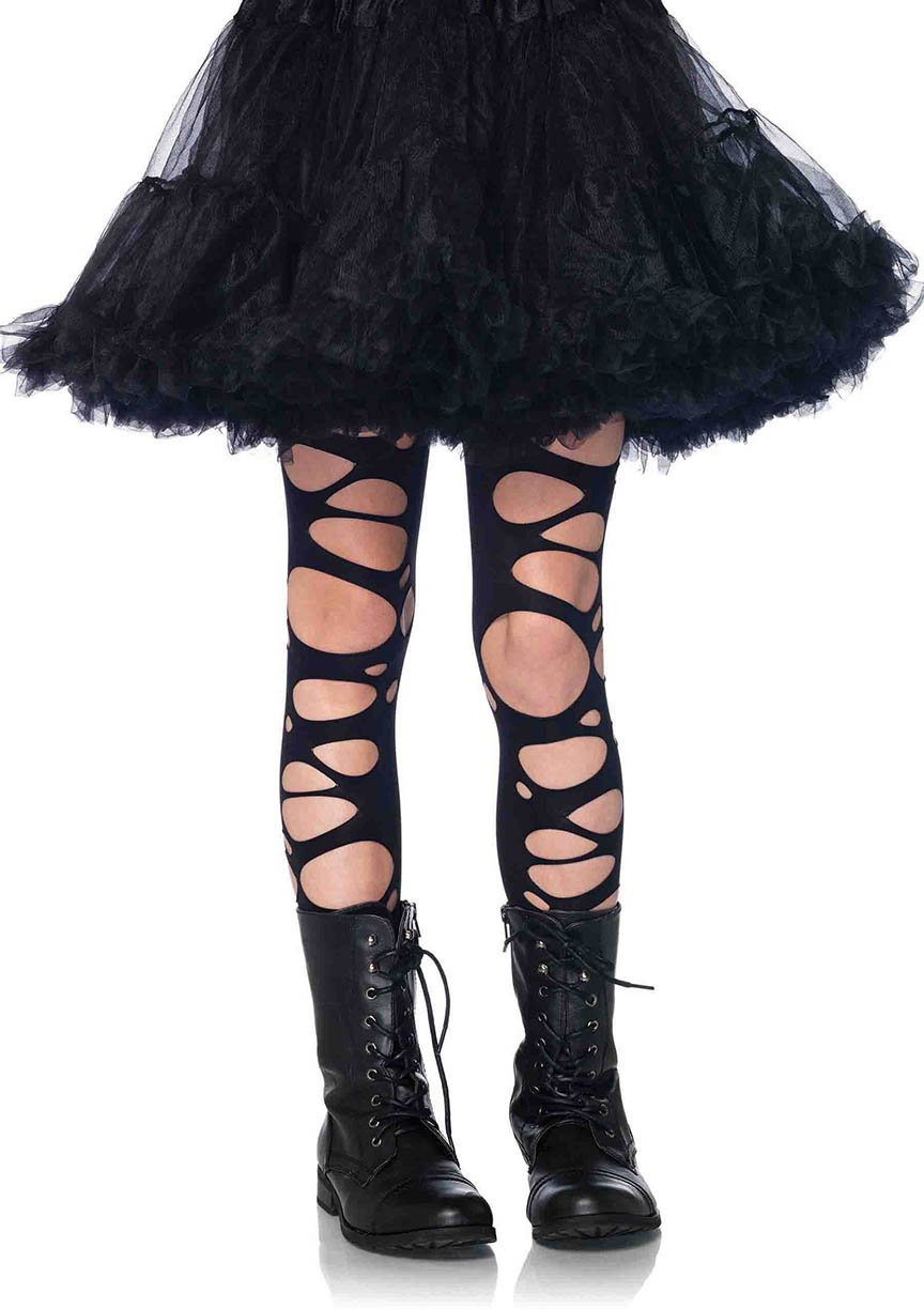 Leg Avenue Tattered Tights Model (XL, Black)