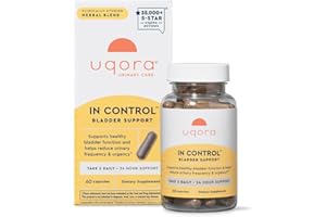 Uqora in Control Bladder Support - Daily Bladder Care & Support for Urinary Comfort - Made with botanicals, Like Horsetail & Spicebush - Gluten-Free & Vegetarian - 60 Capsules
