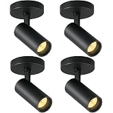 APPRONLIT 12W LED Ceiling Spotlights Indoor 5CCT 2700K/3000K/3500K/4000K/6000K Selectable Dimmable spot Lights Indoor CRI90+ Adjustable Flush Mount Lights Fixture 24&deg; Accent Lighting Black 4 Packs