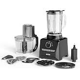 ZETTEN Multi Food Processor &amp; Blender Combo, 9 Cups Bowl + 56OZ Pitcher, All-in-One Kitchen System for Smoothies, Chopping, Dough Mixing, Shredding &amp; More, 900W Motor Black