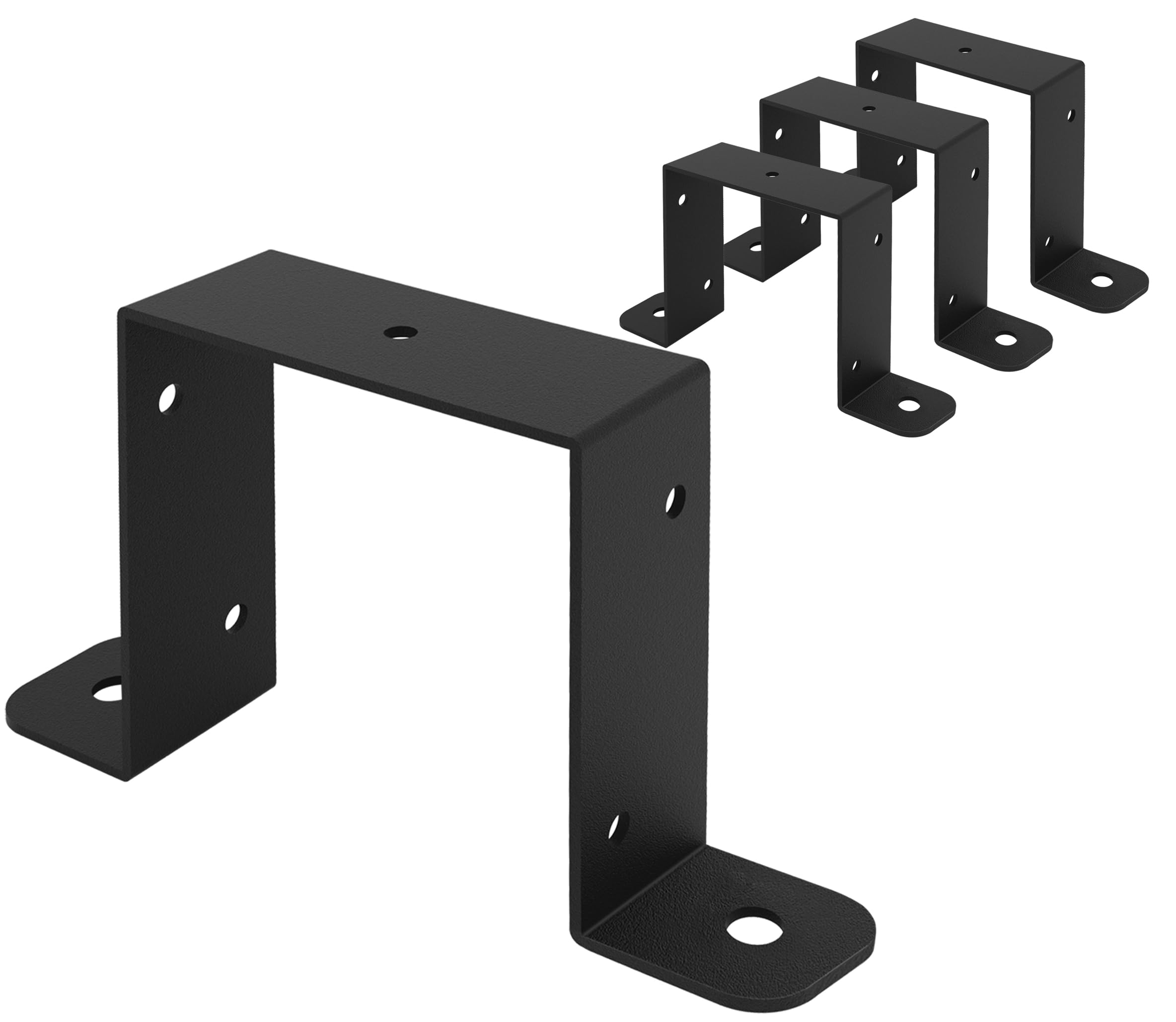 VANROUG 4 Pcs U Shaped Connector Bracket Fence Panel Security Brackets, Concrete Post Clips, Security Anchor for Fence Panels Suitable 89x89 mm Concrete or Wooden Posts