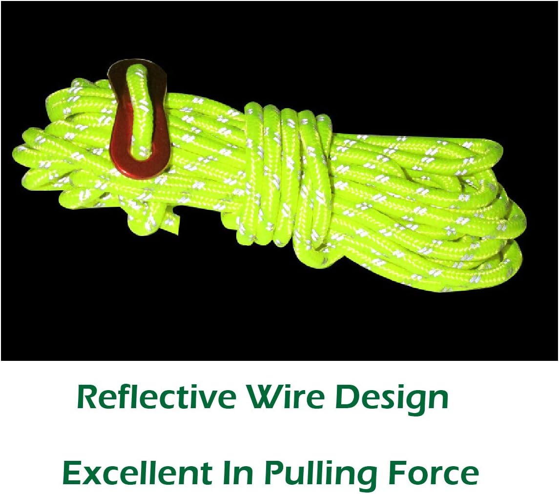 Azarxis 4mm Reflective Guy Ropes, Tent Guy Line with Aluminum Rope Tensioner, 4m Lightweight