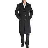 BGSD Men Henry Cashmere Wool Blend Single Breasted Long Walking Coat (Also available in Big and Tall and Short)