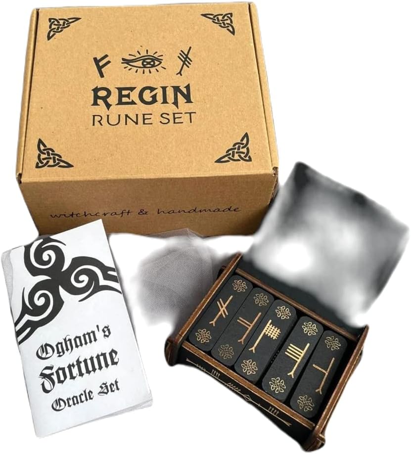 Indoor Fountains & Accessories - TheDarknessUnicorn Ogham's Fortune Rune Set Ogham Runes Celtic Altar Tool Divination Rune Set Celtic Tree Alphabet