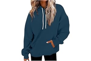 TIHLMK Pullover Hoodies for Women Oversized with Pokets Solid Gradient Hooded Sweatshirt 2024 Fall Tops No Fleece
