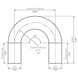 AC PERFORMANCE 4" (102mm) OD 180 Degree Aluminum