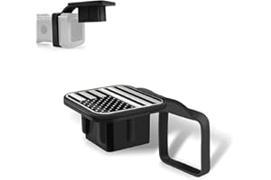 getfay 1 PC Trailer Hitch Plug Insert Cover, 2In Waterproof Vehicle Hitch Plug Protector, American Flag Design, Square Dustproof Hitch Receiver, Universal Heavy Duty Trailer Hitch Cover (Silver)
