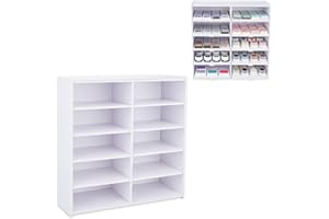 SANFURNEY 10 Slots Ink Pad Trays Organizer Rack Compatible with Mini Cube Ink Pad Tray Drop Ink Pad Tray (Trays are not included) Stamp Pad Supplies Storage Holder