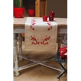Vervaco Cross Stitch Table Runner Kit Red Decoration 16" x 40"